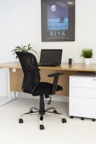 Mesh Back Computer Chair | Black | Adjustable Arms | Start Mesh