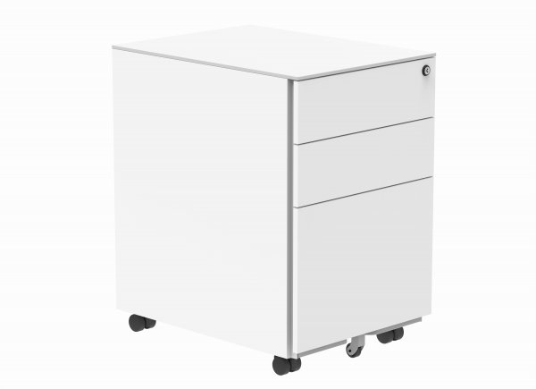 Steel Mobile Pedestal | 615h x 380w x 470d mm | 3 Drawers | White | Everyday VALUE
