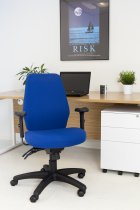 Heavy Duty Ergonomic Chair | 24 Hour Approved | Adjustable Arms | Royal Blue | Call Centre