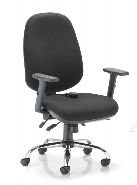 Ergonomic Office Chair | Lumbar Pump | Adjustable Arms | Black | Concept Plus