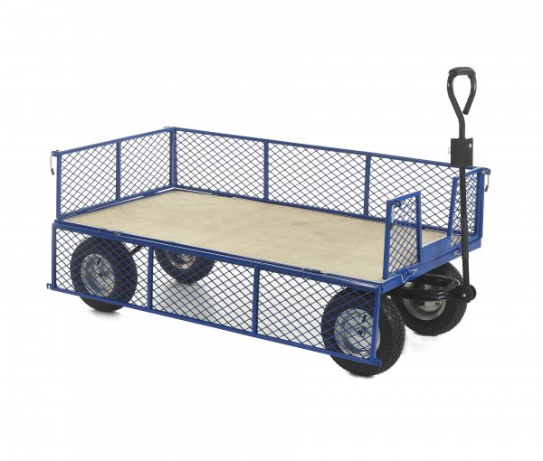 General Purpose Truck | Plywood Deck | 1500w x 750d mm | Puncture Proof Wheels | Max Load 400kg | Mesh Sides & Ends | Apollo