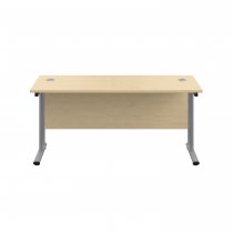 Everyday Straight Desk | Double Upright Cantilever | 1200mm x 600mm | Maple Top | Silver Frame
