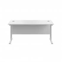Everyday Straight Desk | Double Upright Cantilever | 1200mm x 600mm | White Top | White Frame