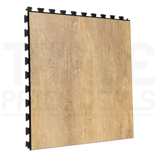 PVC Floor Tiles | 1m² | 5 Tiles | Vintage Sand Design | Black Grout