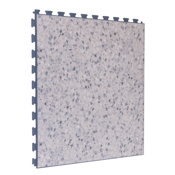 PVC Floor Tiles | 1m² | 5 Tiles | Grey Terrazzo Design | Dark Grey Grout