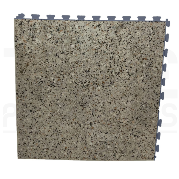 PVC Floor Tiles | 1m² | 5 Tiles | Polished Concrete Design | Dark Grey Grout