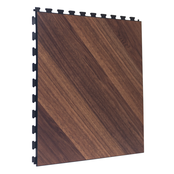 PVC Floor Tiles | 1m² | 5 Tiles | Dark Oak Design | Black Grout