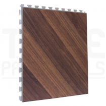 PVC Floor Tiles | 1m² | 5 Tiles | Dark Oak Design | Light Grey Grout
