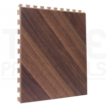 PVC Floor Tiles | 1m² | 5 Tiles | Dark Oak Design | Brown Grout