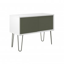 Sideboard | 1000 x 450mm | White Laminate | Olive Green | Bisley MultiRange