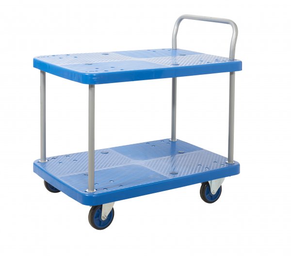 Platform Trolley | 2 Shelves | 900 x 600mm | 300KG Max Load | ProPlaz® Blue