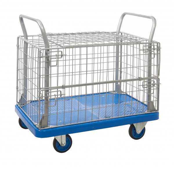 Mesh Surround Security Truck | Hinged Lid | 300KG Max Load | ProPlaz® Blue