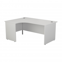 Everyday Panel End Desk | Radial | Left Hand | 1600 x 1200mm | White