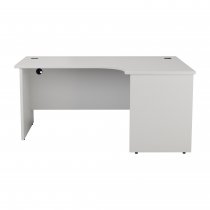 Everyday Panel End Desk | Radial | Right Hand | 1600 x 1200mm | White