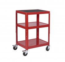 Adjustable Height Steel Trolley | Red | 150KG Max Load