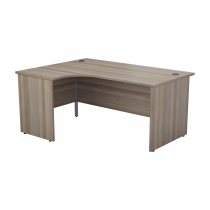 Everyday Panel End Desk | Radial | Left Hand | 1600 x 1200mm | Grey Oak