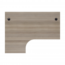 Everyday Panel End Desk | Radial | Left Hand | 1600 x 1200mm | Grey Oak