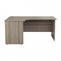 Everyday Panel End Desk | Radial | Left Hand | 1800 x 1200mm | Grey Oak