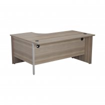 Everyday Panel End Desk | Radial | Right Hand | 1600 x 1200mm | Grey Oak