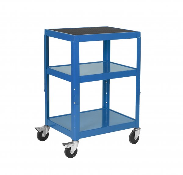 Adjustable Height Steel Trolley | Blue | 150KG Max Load