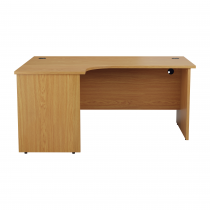 Everyday Panel End Desk | Radial | Left Hand | 1600 x 1200mm | Nova Oak