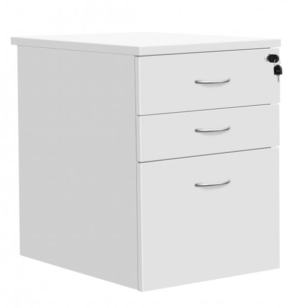 Everyday Mobile Pedestal | Space Saving | 3 Drawers | 636 x 400 x 500mm | White