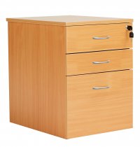 Everyday Mobile Pedestal | Space Saving | 3 Drawers | 636 x 400 x 500mm | Beech