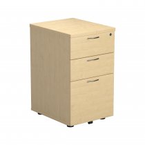 Everyday Static Pedestal | Space Saving | 3 Drawers | 690 x 404 x 550mm | Maple