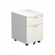 Everyday Mobile Pedestal | Space Saving | 2 Drawers | 595 x 404 x 500mm | White