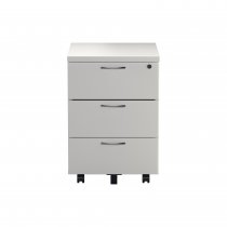 Everyday Mobile Pedestal | Space Saving | 3 Drawers | 595 x 404 x 500mm | White