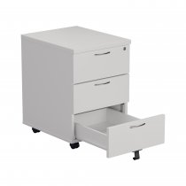 Everyday Mobile Pedestal | Space Saving | 3 Drawers | 595 x 404 x 500mm | White