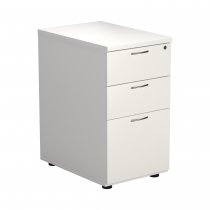 Everyday Desk Height Pedestal | 3 Drawers | 730mm High | 600mm Deep | White