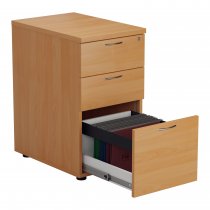 Everyday Desk Height Pedestal | 3 Drawers | 730mm High | 600mm Deep | Beech
