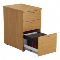 Everyday Desk Height Pedestal | 3 Drawers | 730mm High | 600mm Deep | Nova Oak