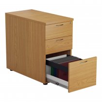 Everyday Desk Height Pedestal | 3 Drawers | 730mm High | 800mm Deep | Nova Oak