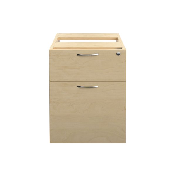 Everyday Fixed Pedestal | 2 Drawers | 500mm Deep | Maple