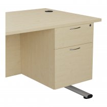 Everyday Fixed Pedestal | 2 Drawers | 500mm Deep | Maple