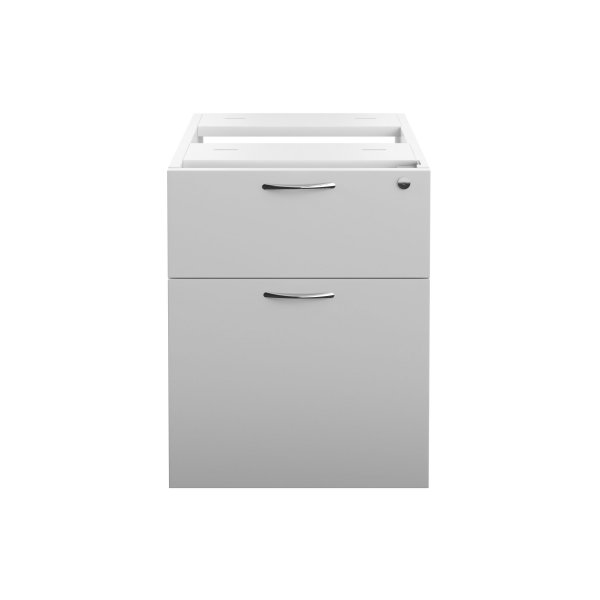 Everyday Fixed Pedestal | 2 Drawers | 500mm Deep | White