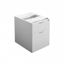 Everyday Fixed Pedestal | 2 Drawers | 500mm Deep | White
