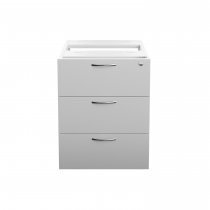 Everyday Fixed Pedestal | 3 Drawers | 500mm Deep | White