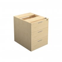 Everyday Fixed Pedestal | 3 Drawers | 655mm Deep | Maple