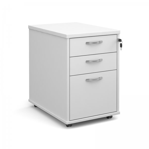 Tall Mobile Pedestal | 3 Drawers | 630 x 426 x 600mm | White | Momento
