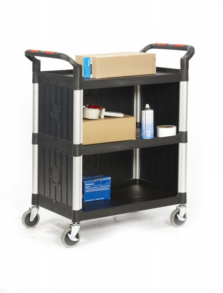 Shelf Trolley | 3 Shelves | Plastic Sides | 750 x 460mm | 150KG Max Load | ProPlaz®