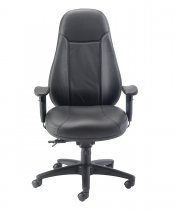 Manager Chair | Leather Faced | Black | Cheetah