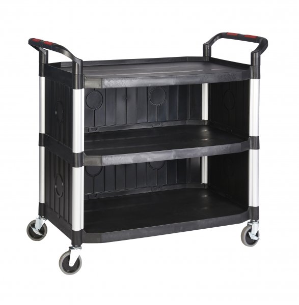 Shelf Trolley | 3 Shelves | Plastic Sides | 990 x 515mm | 150KG Max Load | ProPlaz®