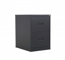 Steel Filing Cabinet | 2 Drawers | 700mm High | Black | Talos