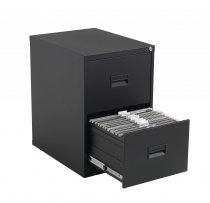 Steel Filing Cabinet | 2 Drawers | 700mm High | Black | Talos