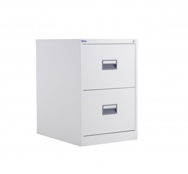 Steel Filing Cabinet | 2 Drawers | 700mm High | White | Talos