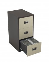 Steel Filing Cabinet | 3 Drawers | 1000mm High | Coffee Cream | Talos