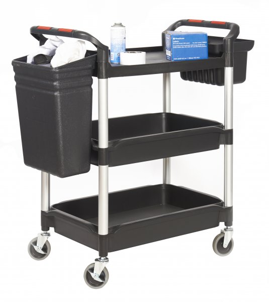 Shelf Trolley | 1 Shelf | 2 Deep Trays | 490 x 1100mm | Bucket Attachment | 150KG Max Load | ProPlaz® Plus